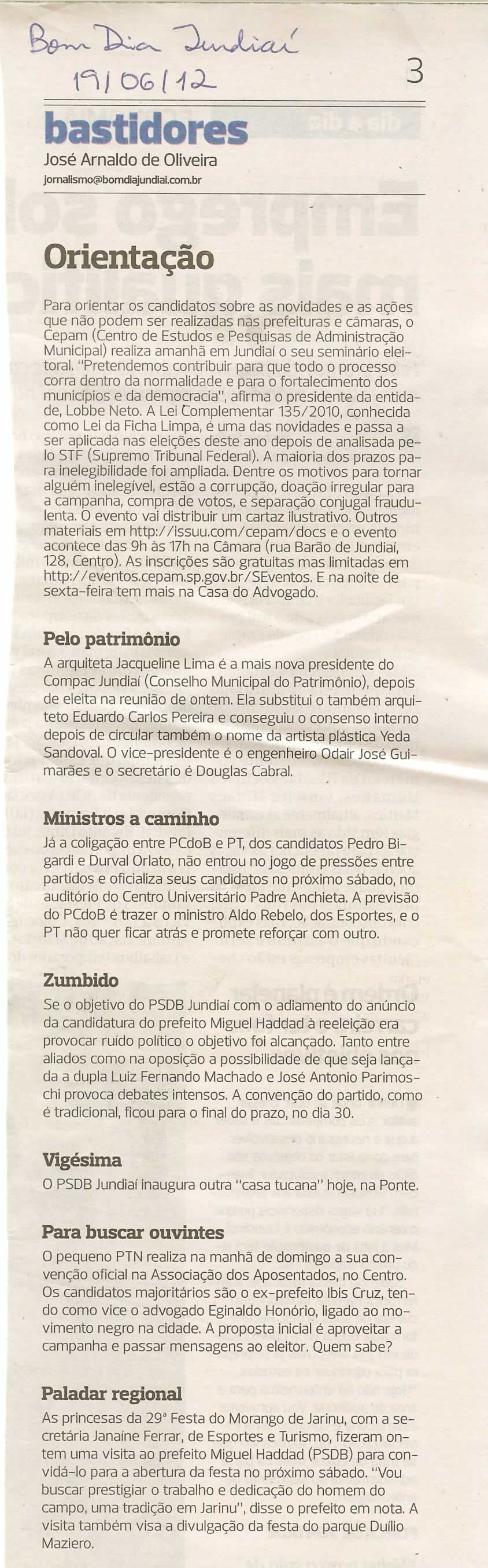 Bom Dia Jundiaí - 19/06/2012
