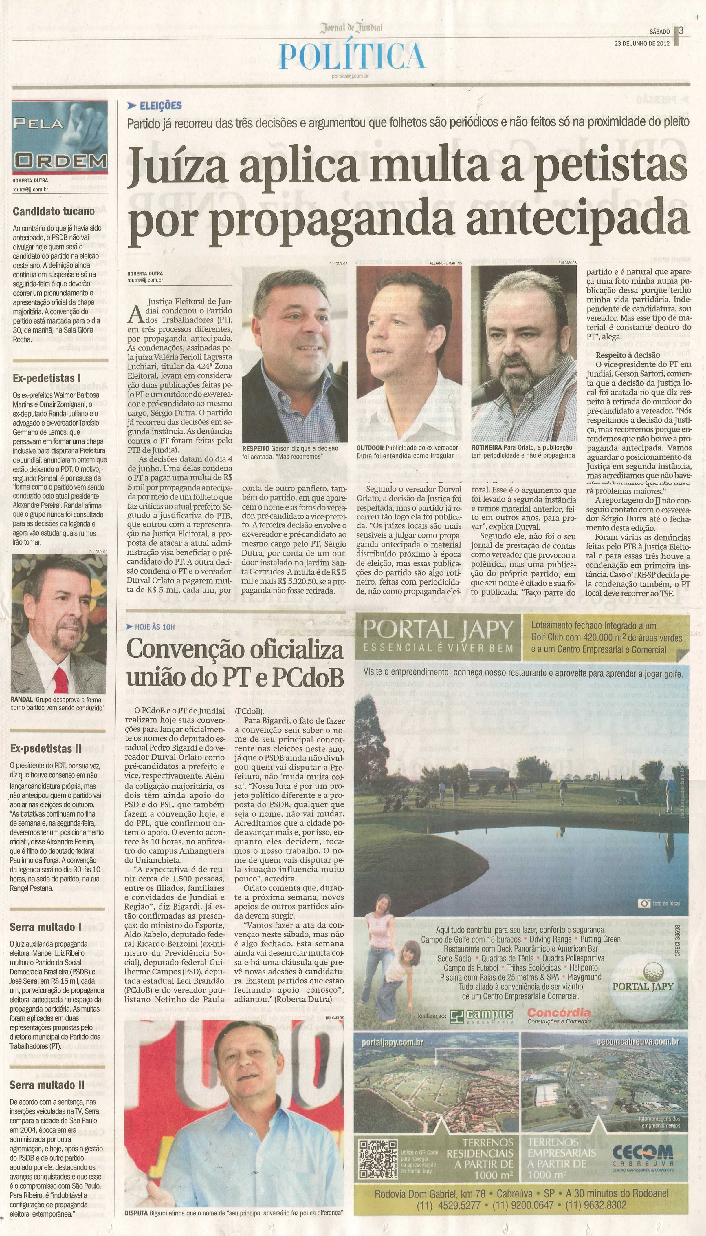 Jornal de Jundiaí - 23/06/2012