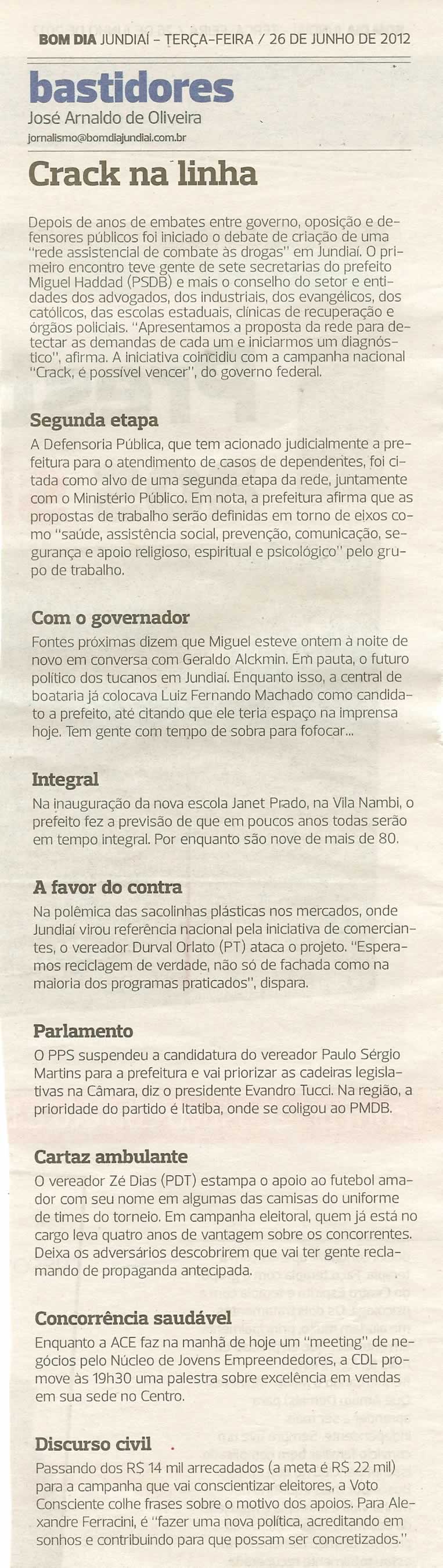 Bom Dia Jundiaí - 26/06/2012