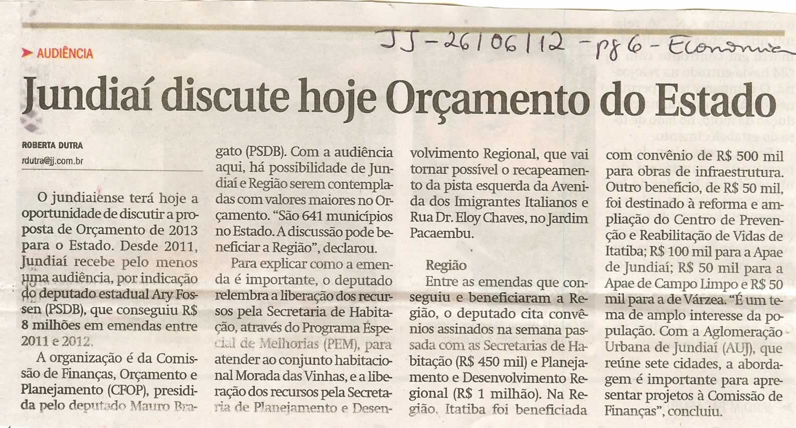 Jornal de Jundiaí - 26/06/2012