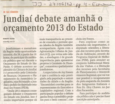 Jornal de Jundiaí - 27/06/2012