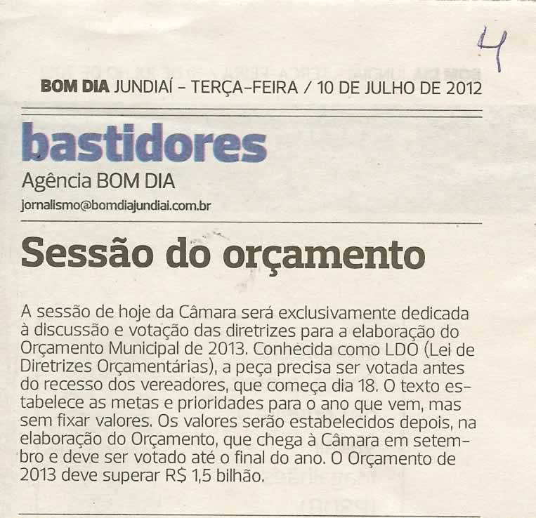 Bom Dia Jundiaí - 10/07/2012