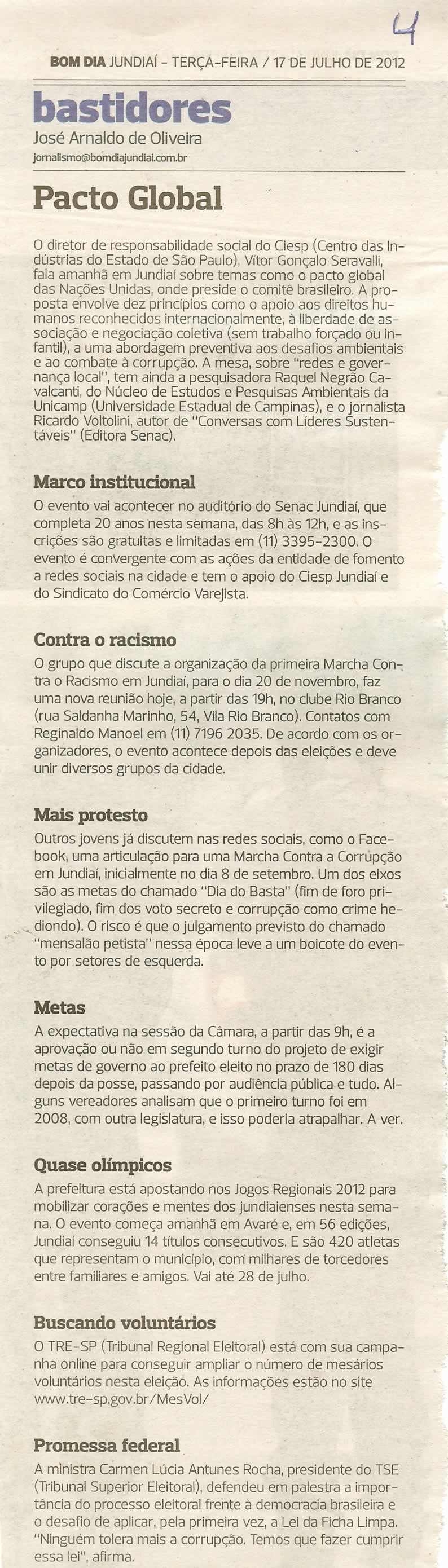 Bom Dia Jundiaí - 17/07/2012