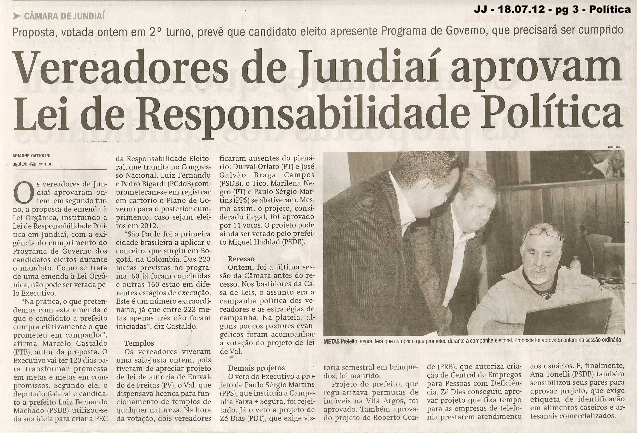Jornal de Jundiaí - 18/07/2012