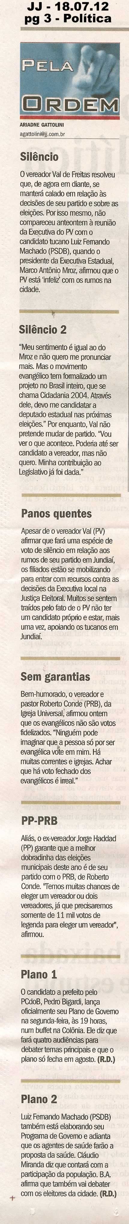 Jornal de Jundiaí - 18/07/2012