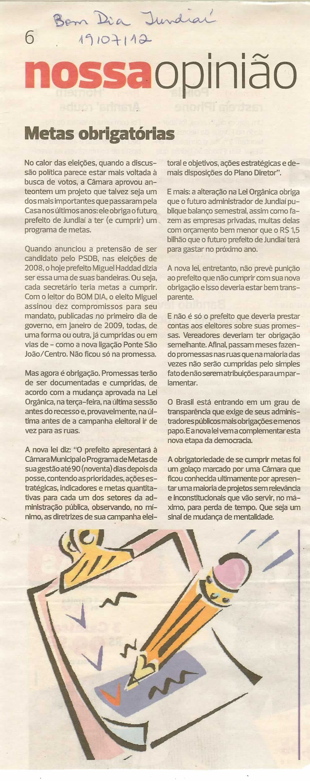 Bom Dia Jundiaí - 19/07/2012