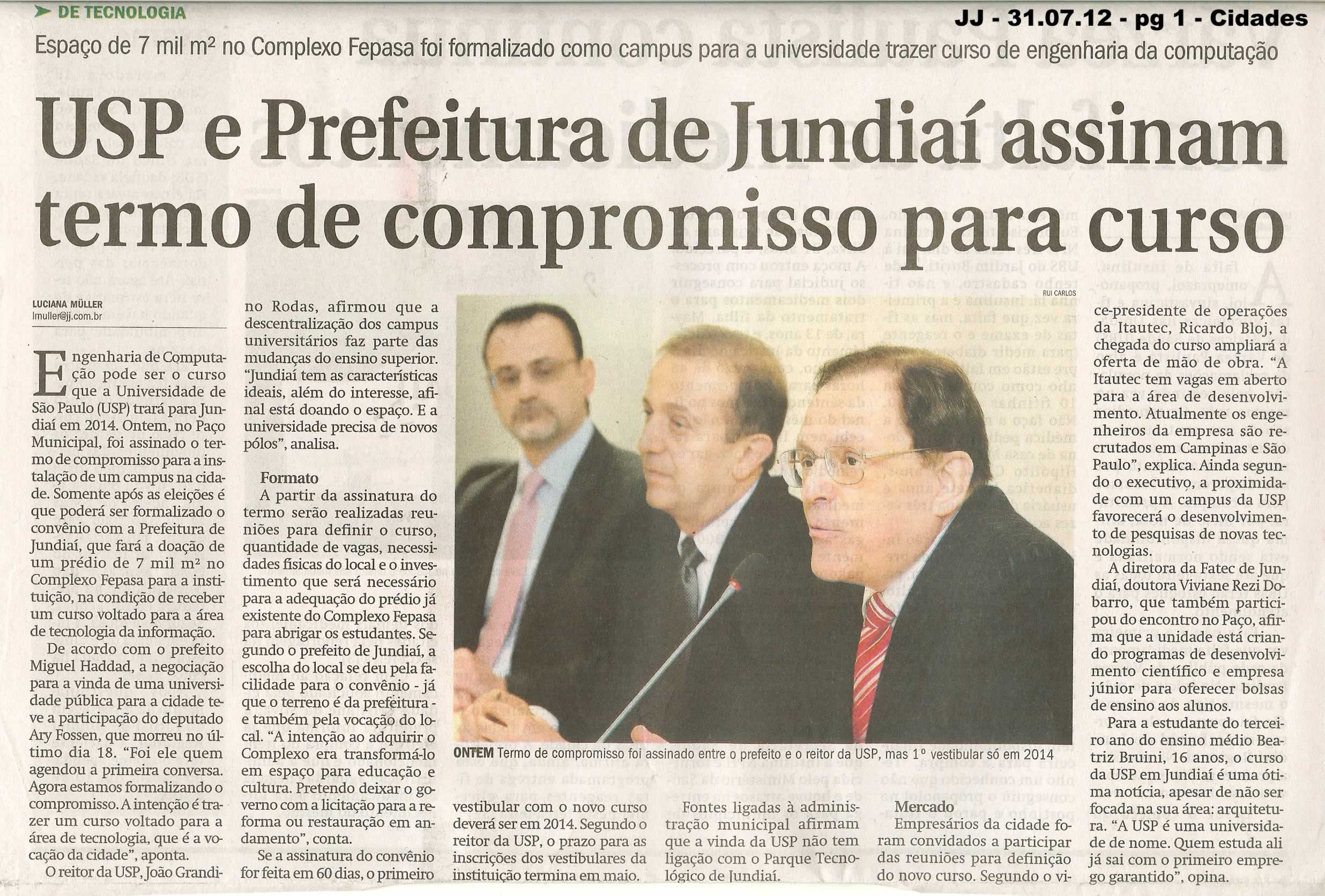 Jornal de Jundiaí - 31/07/2012