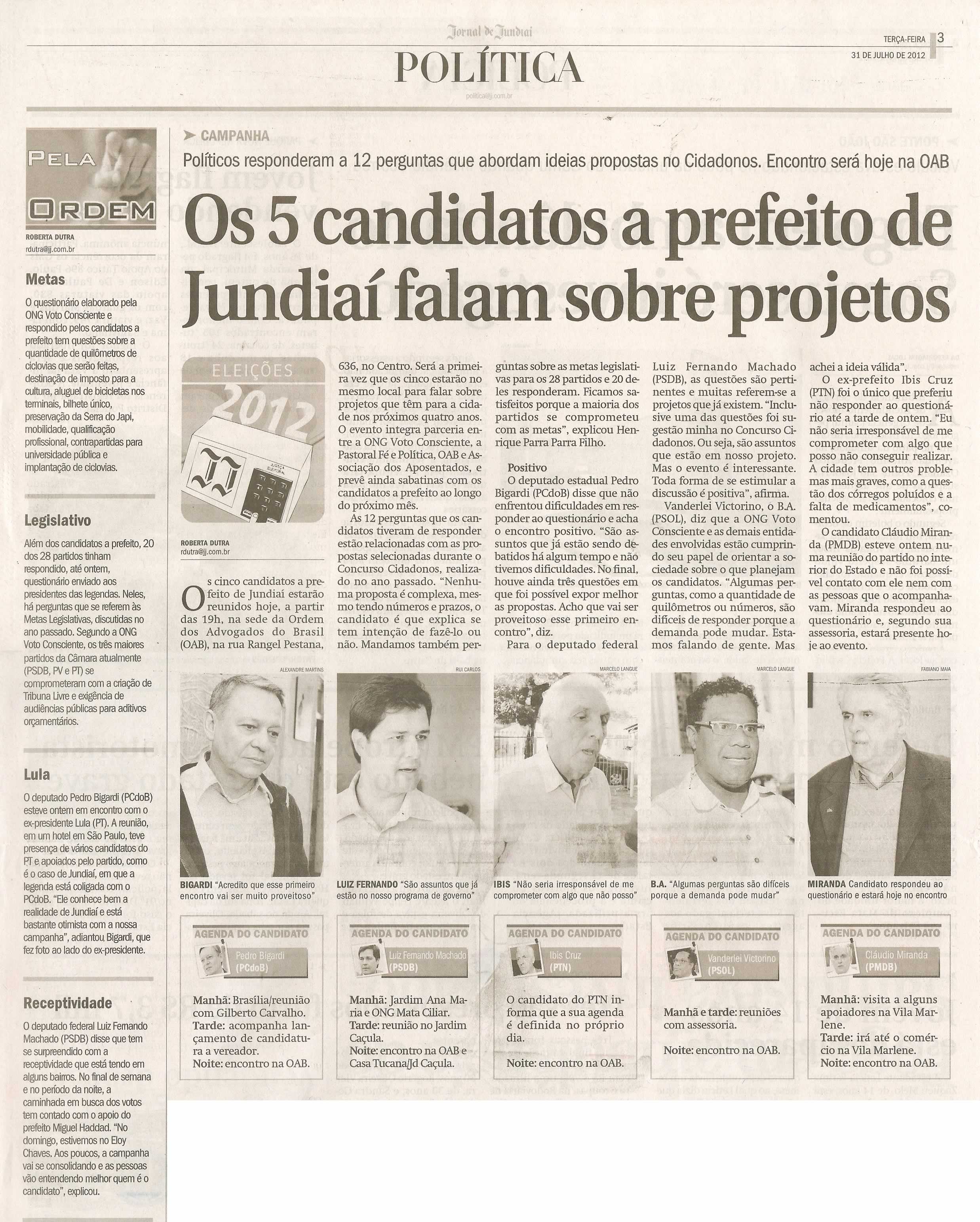 Jornal de Jundiaí - 31/07/2012