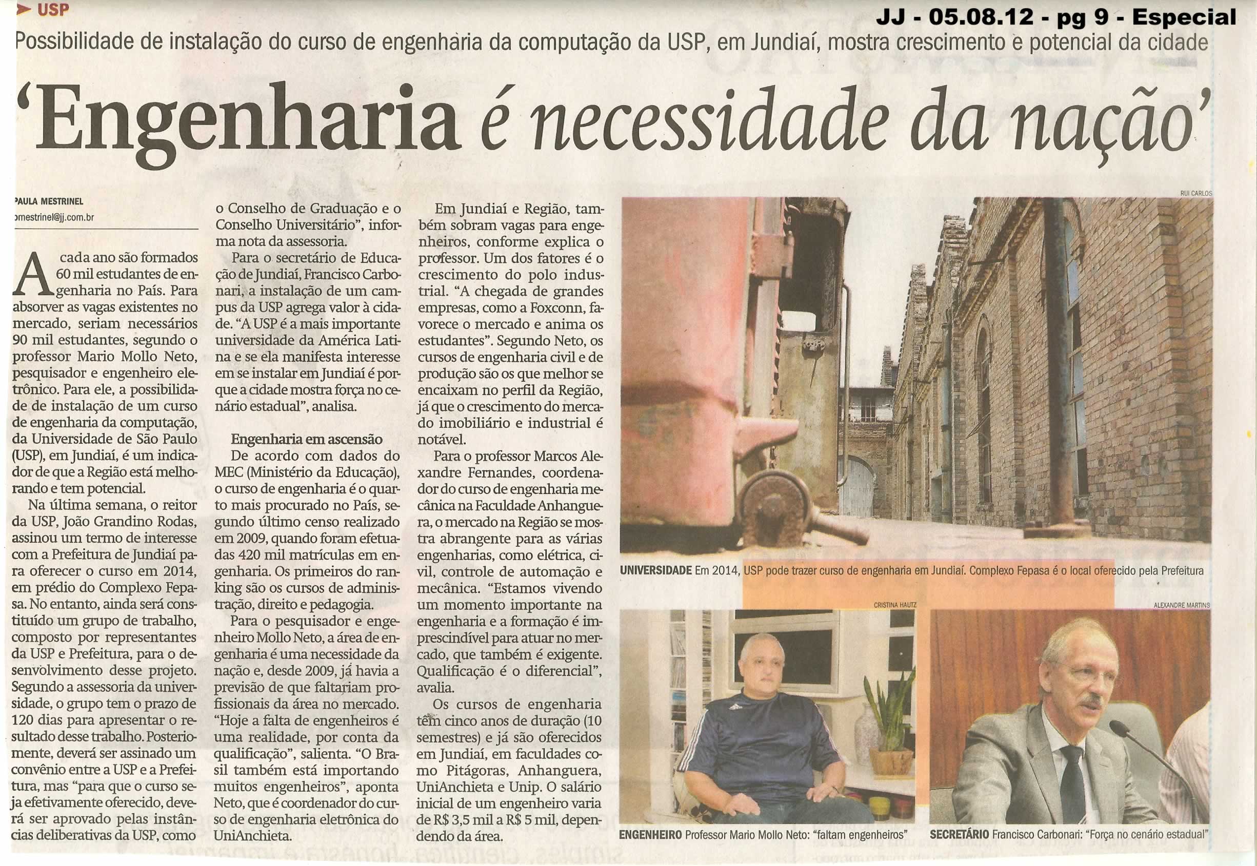 Jornal de Jundiaí - 05/08/2012