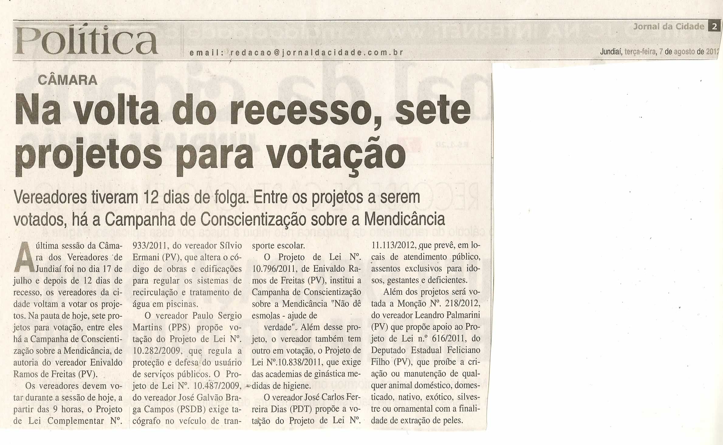 Jornal da Cidade - 07/08/2012