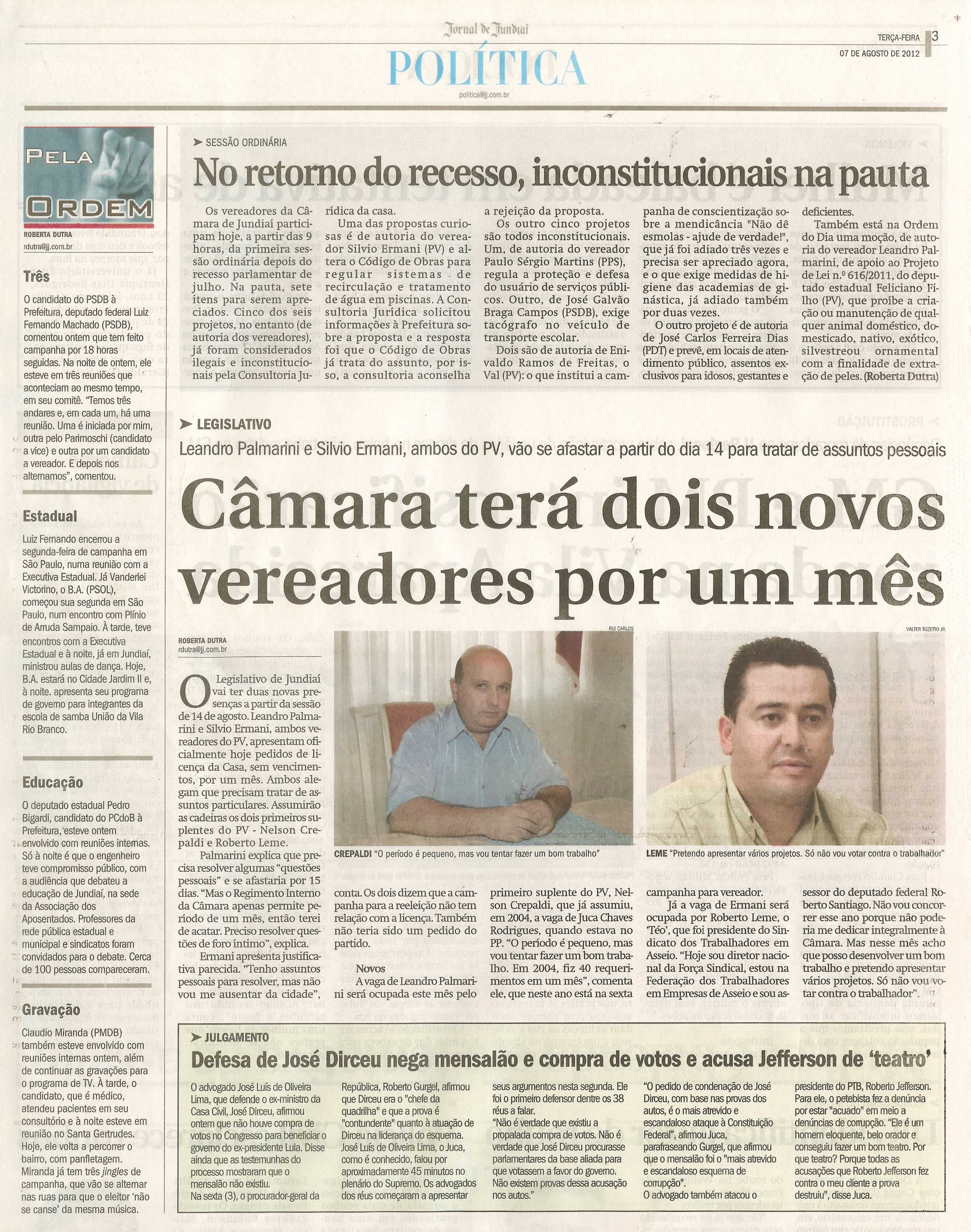 Jornal de Jundiaí - 07/08/2012