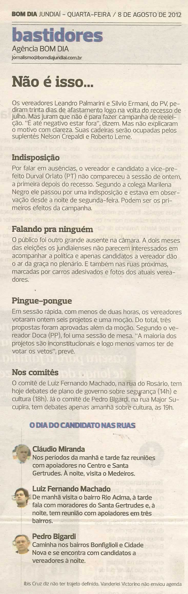 Bom Dia Jundiaí - 08/08/2012