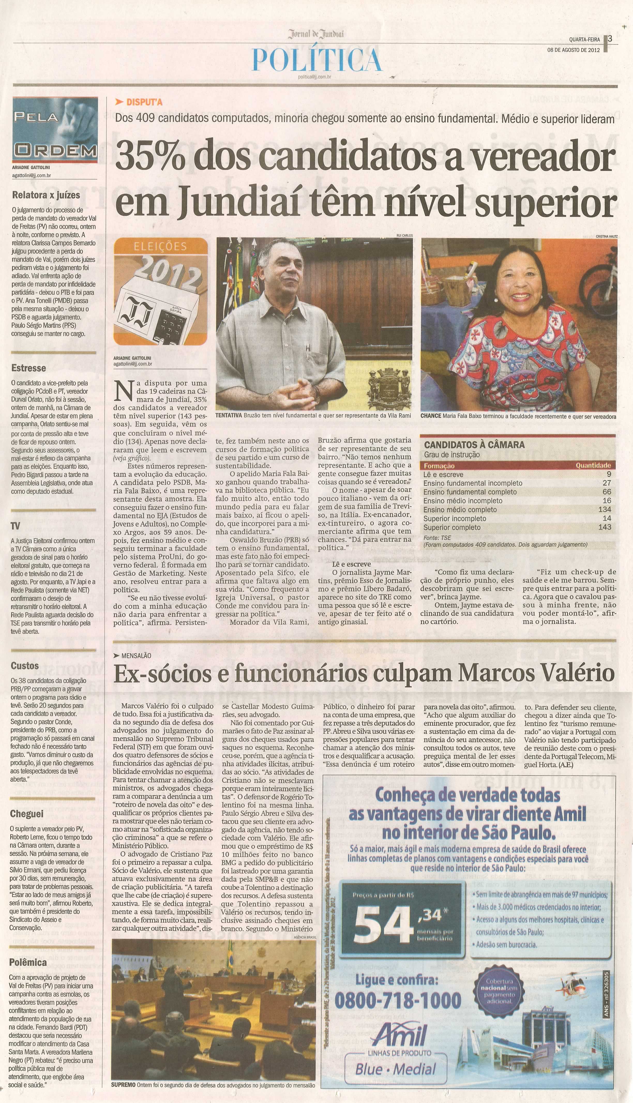 Jornal de Jundiaí - 08/08/2012
