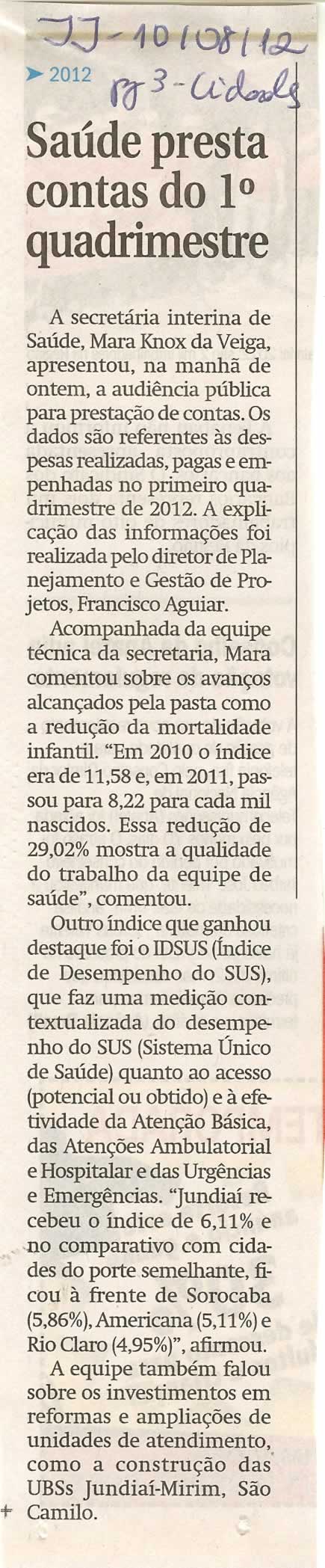 Jornal de Jundiaí - 10/08/2012