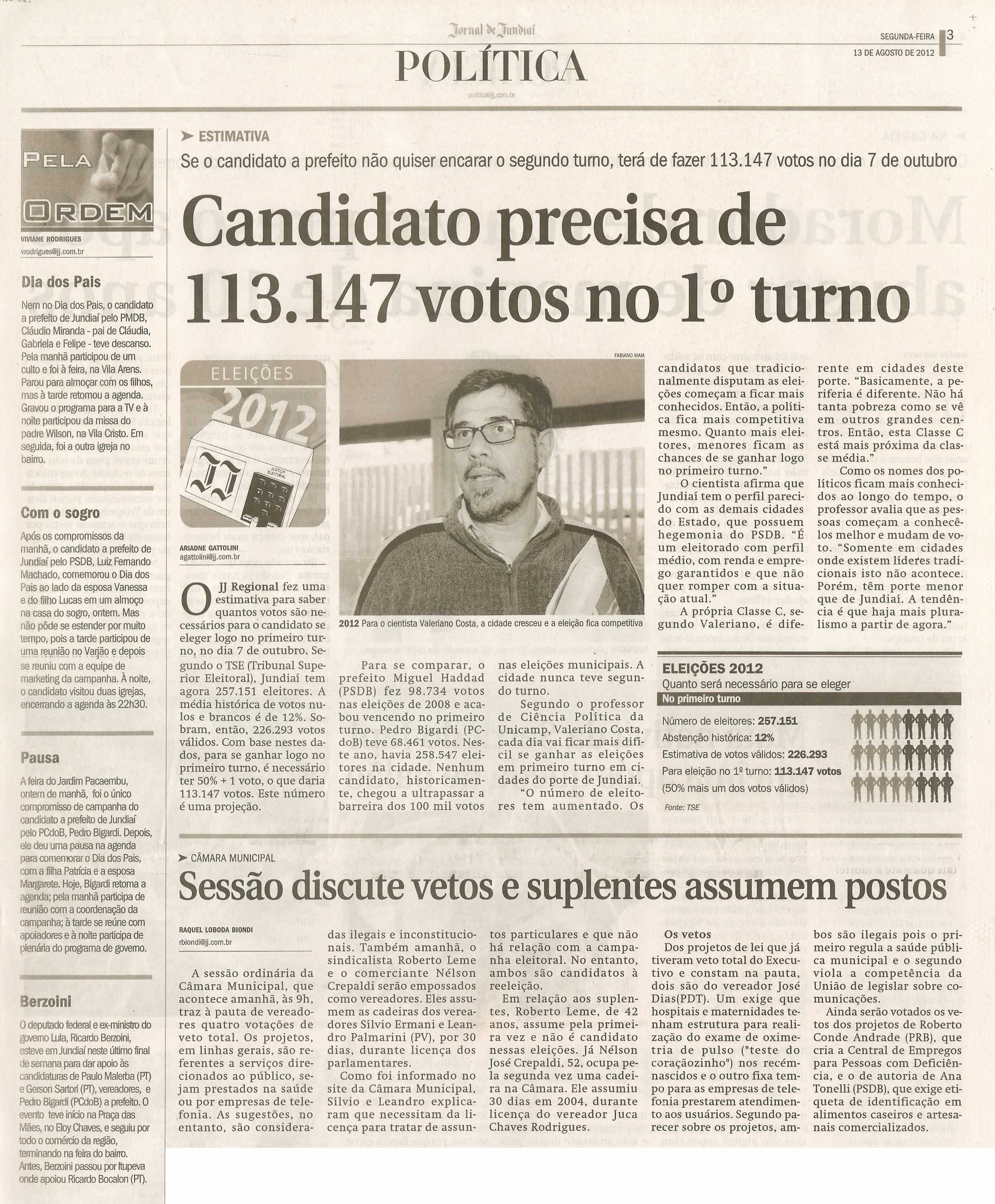 Jornal de Jundiaí - 13/08/2012