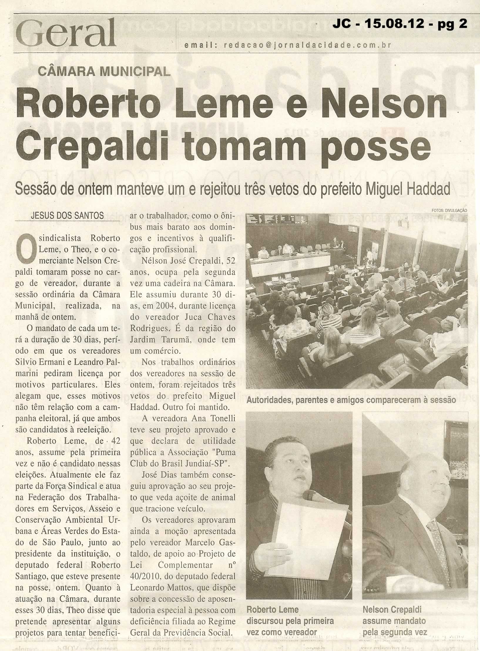 Jornal da Cidade - 15/08/2012