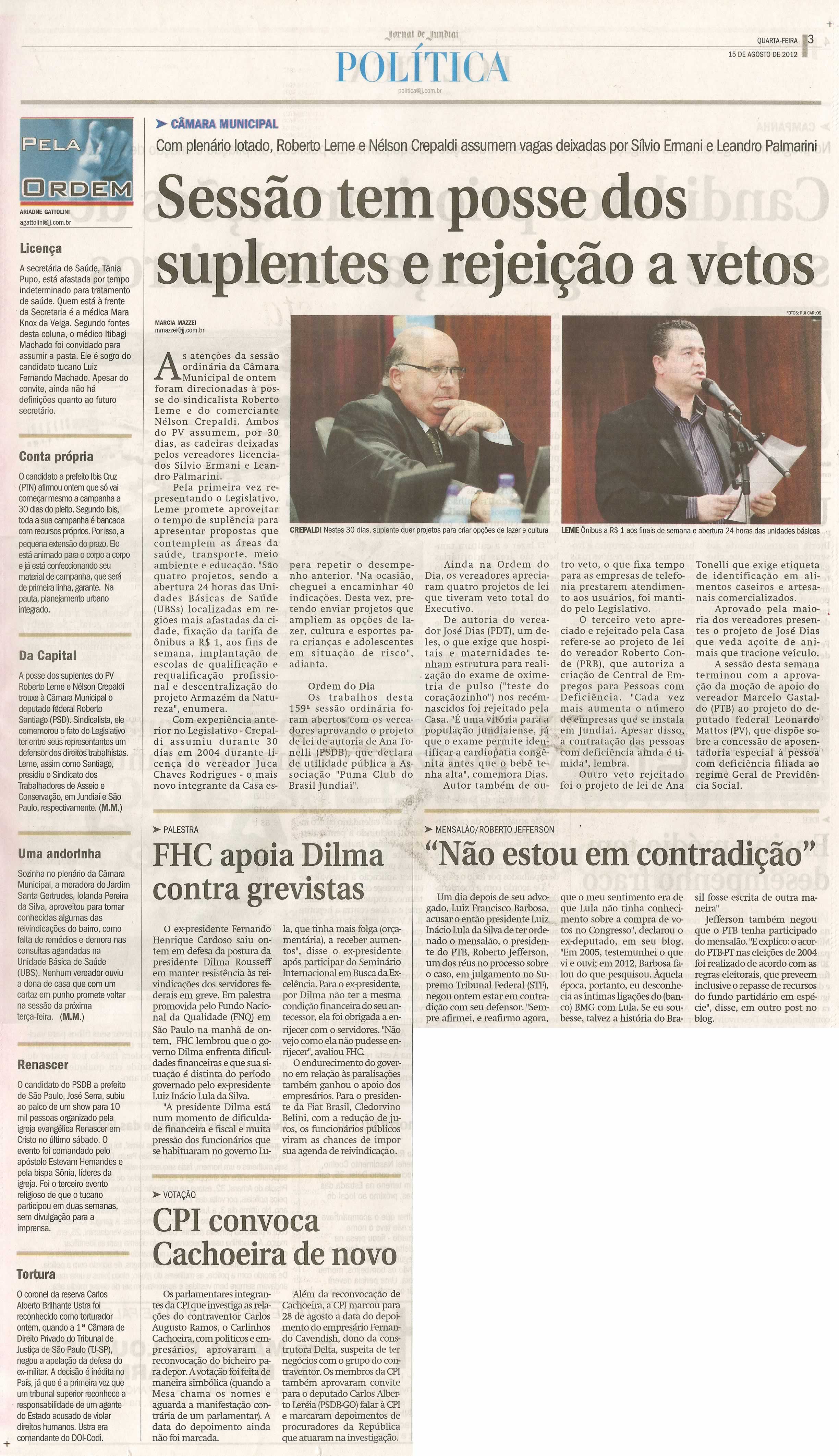 Jornal de Jundiaí - 15/08/2012