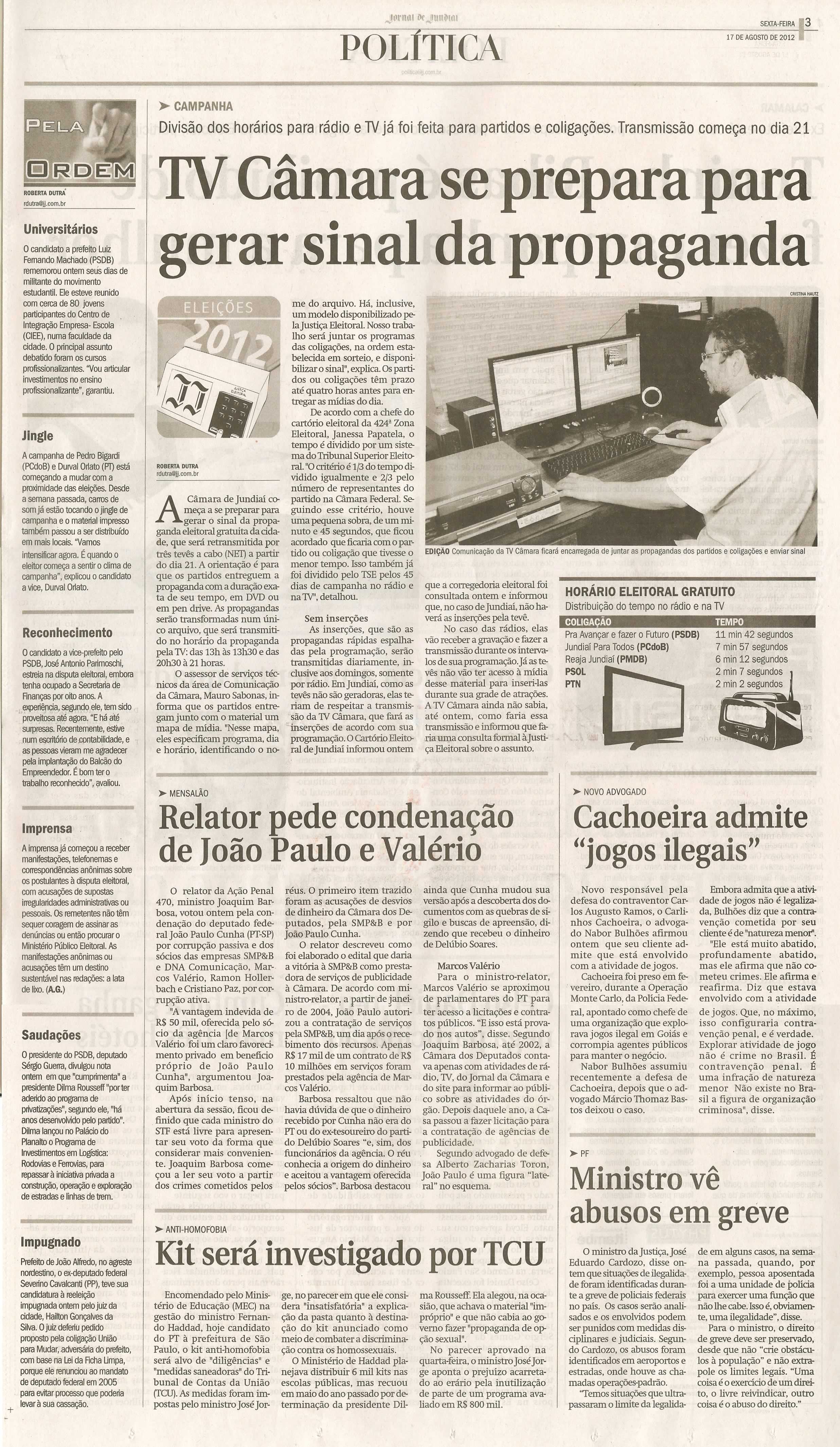 Jornal de Jundiaí - 17/08/2012