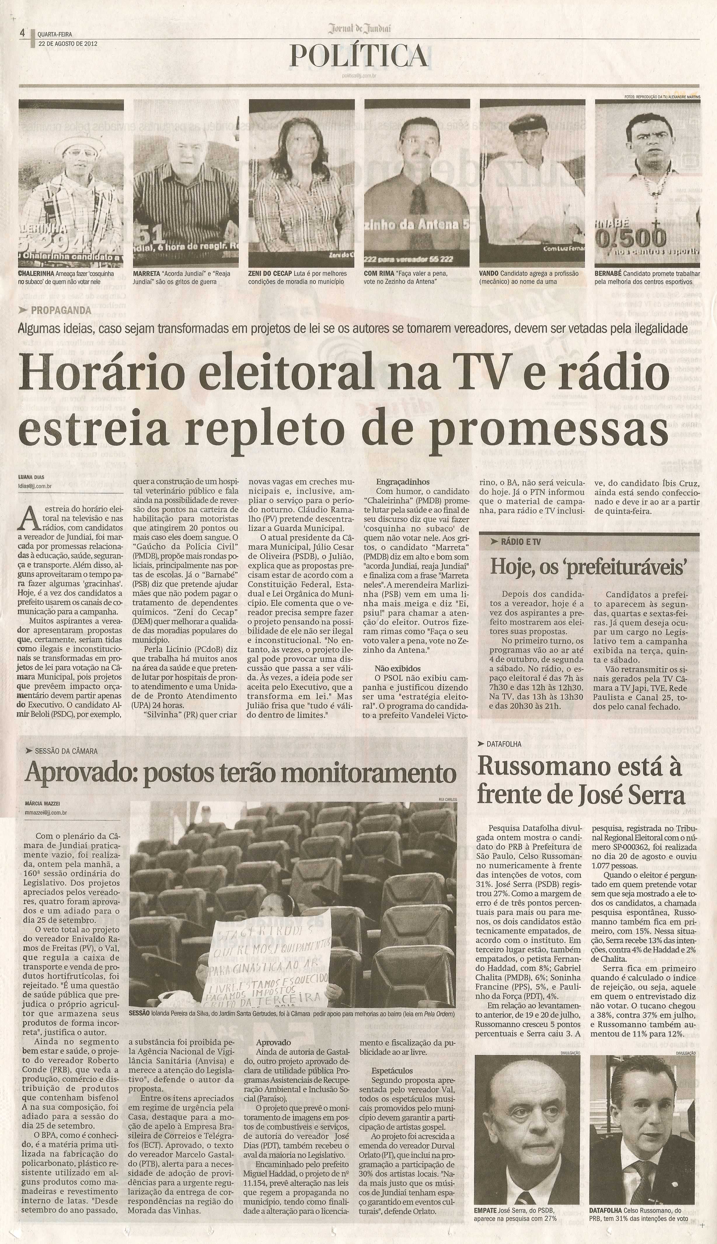 Jornal de Jundiaí - 22/08/2012