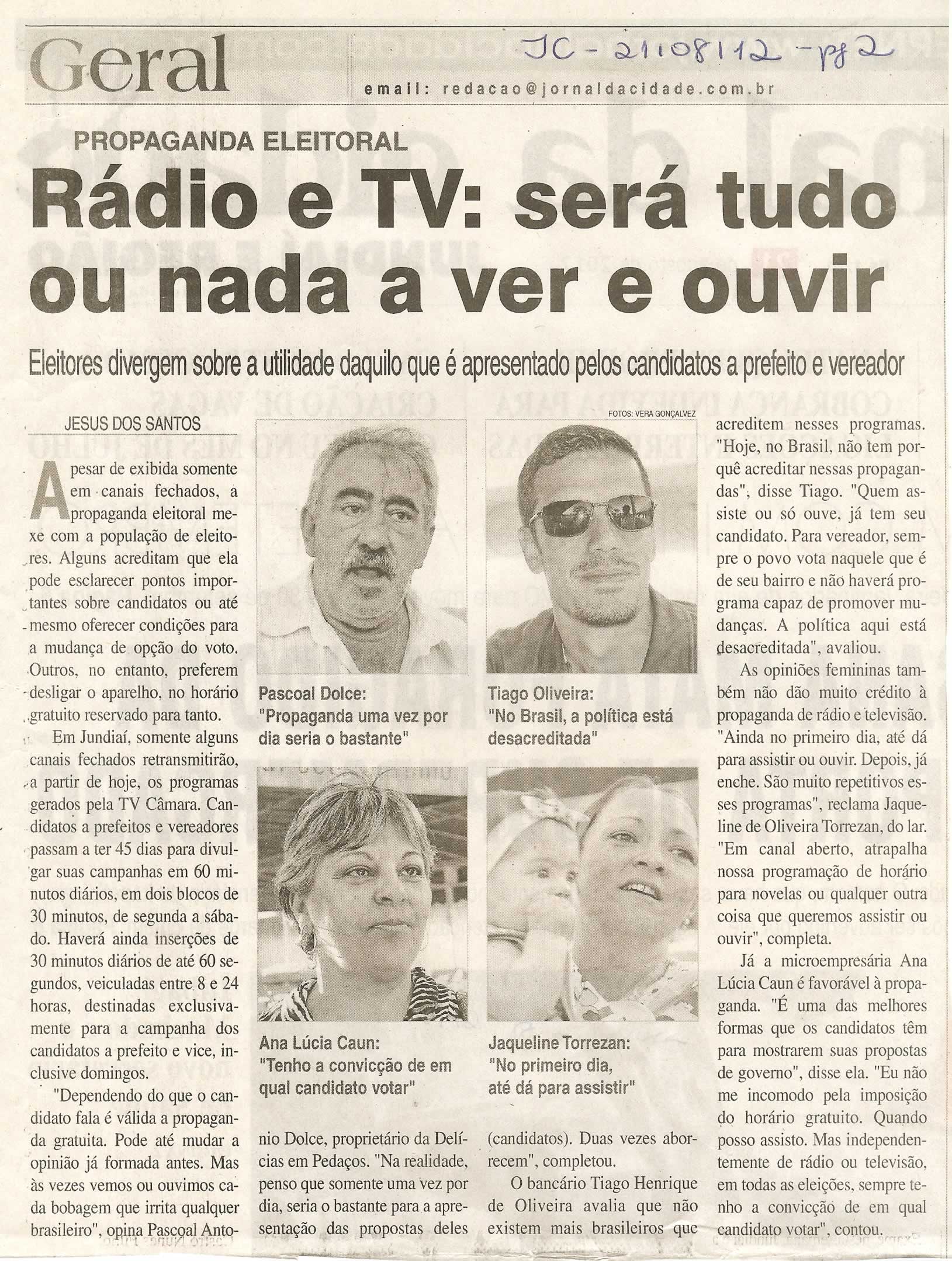 Jornal da Cidade - 21/08/2012