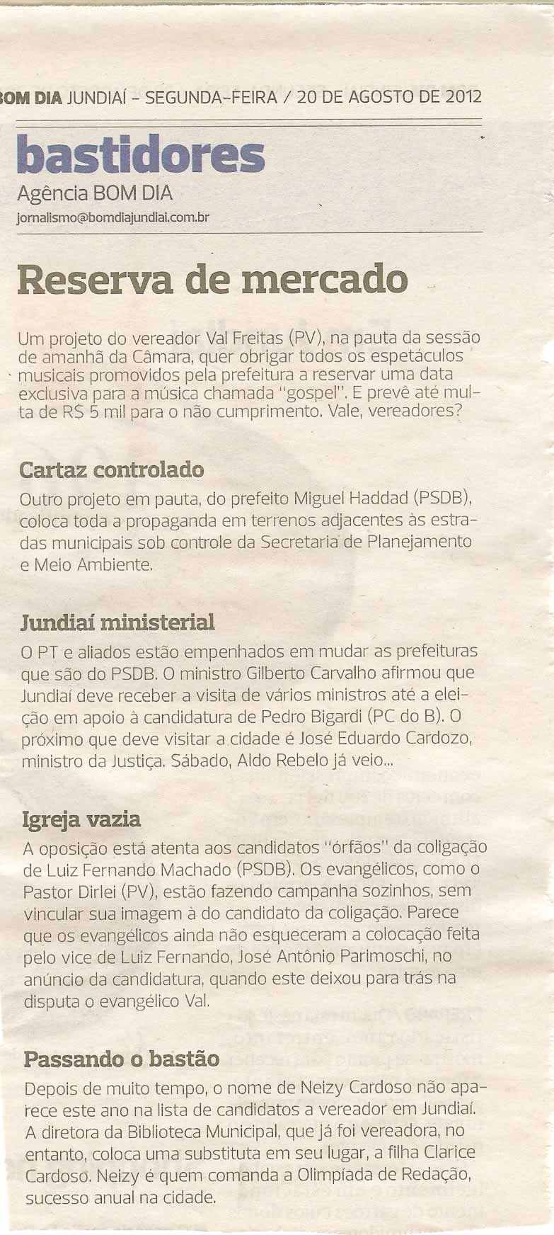 Bom Dia Jundiaí - 20/08/2012