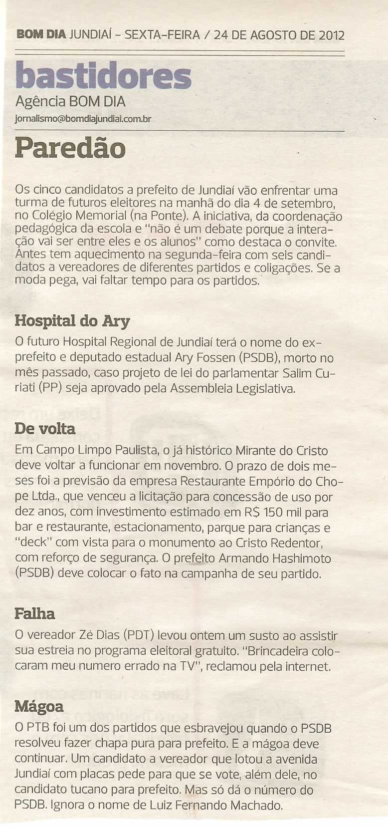 Bom Dia Jundiaí - 24/08/2012