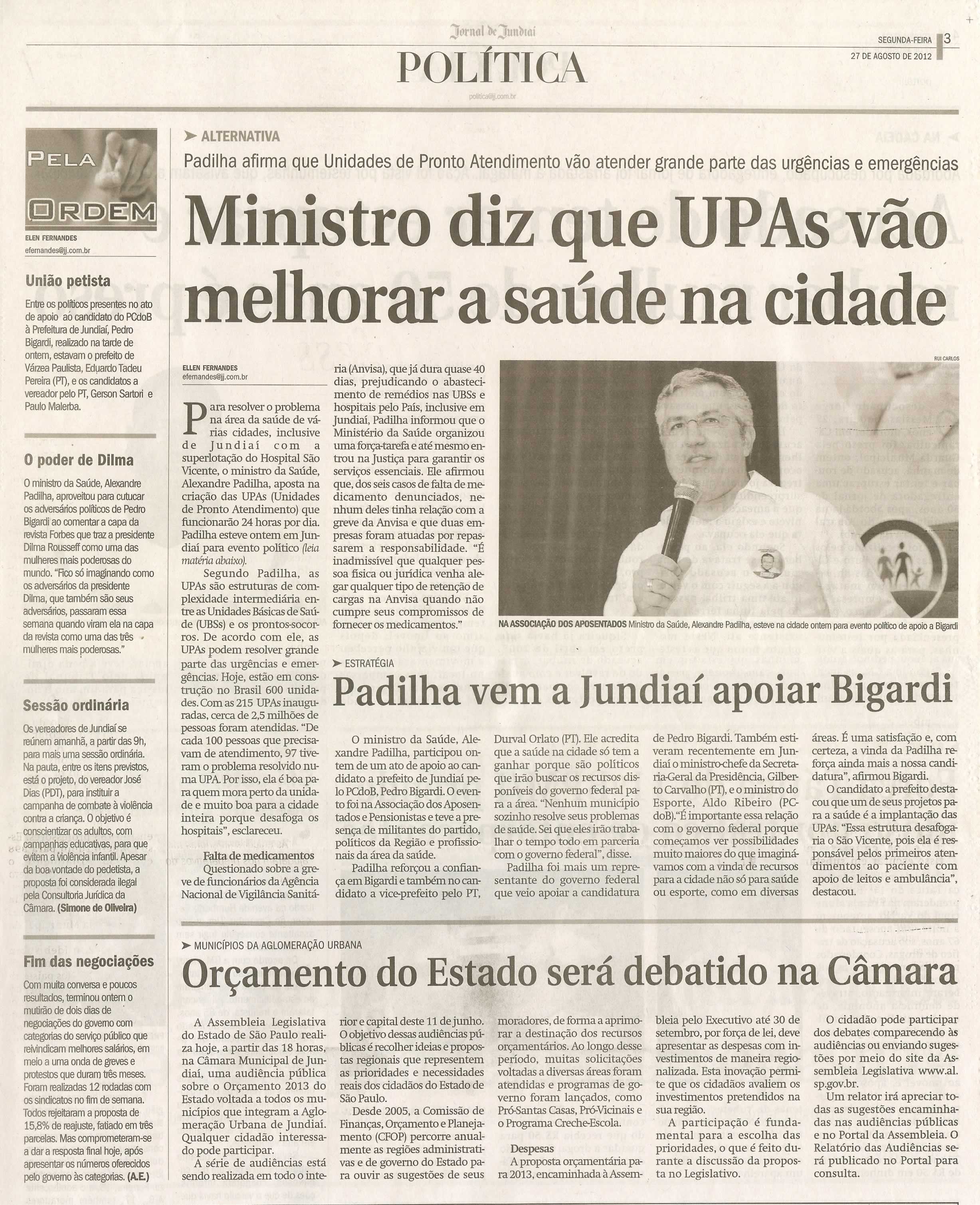 Jornal de Jundiaí - 27/08/2012
