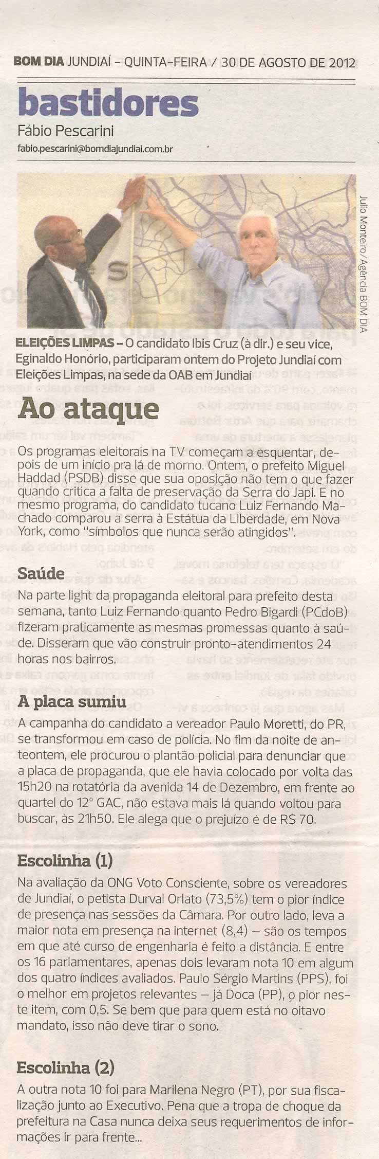 Bom Dia Jundiaí - 30/08/2012