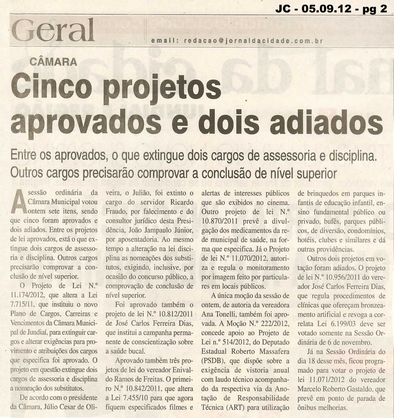 Jornal da Cidade - 05/09/2012