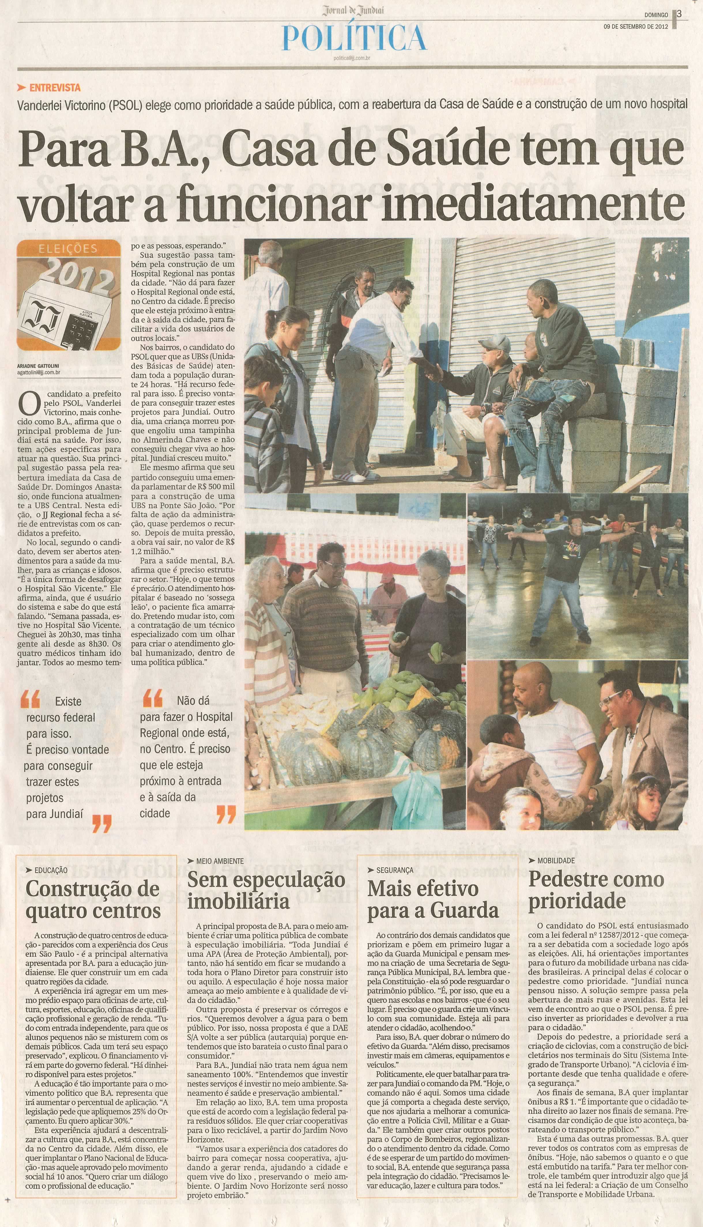 Jornal de Jundiaí - 09/09/2012