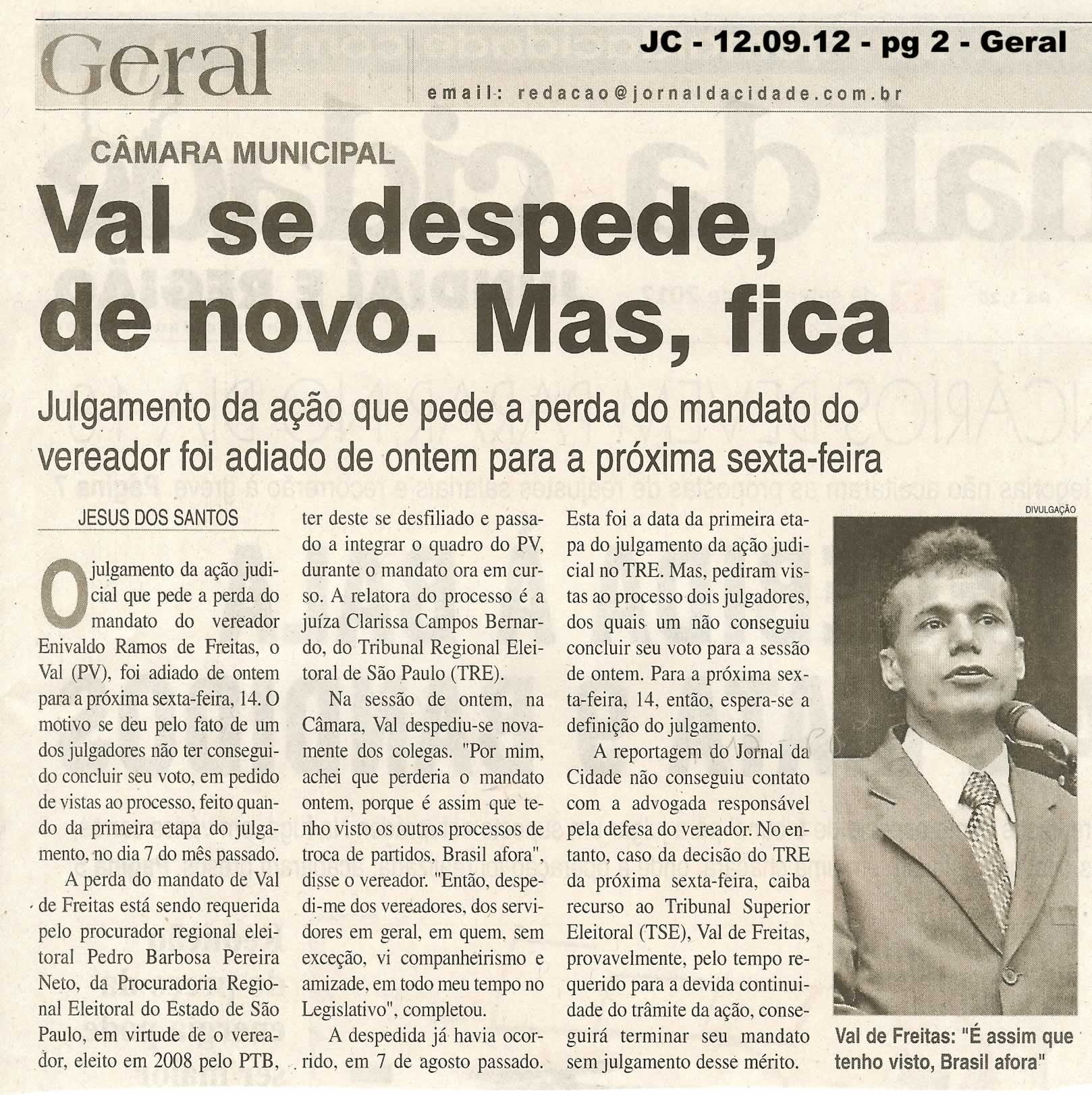 Jornal da Cidade - 12/09/2012