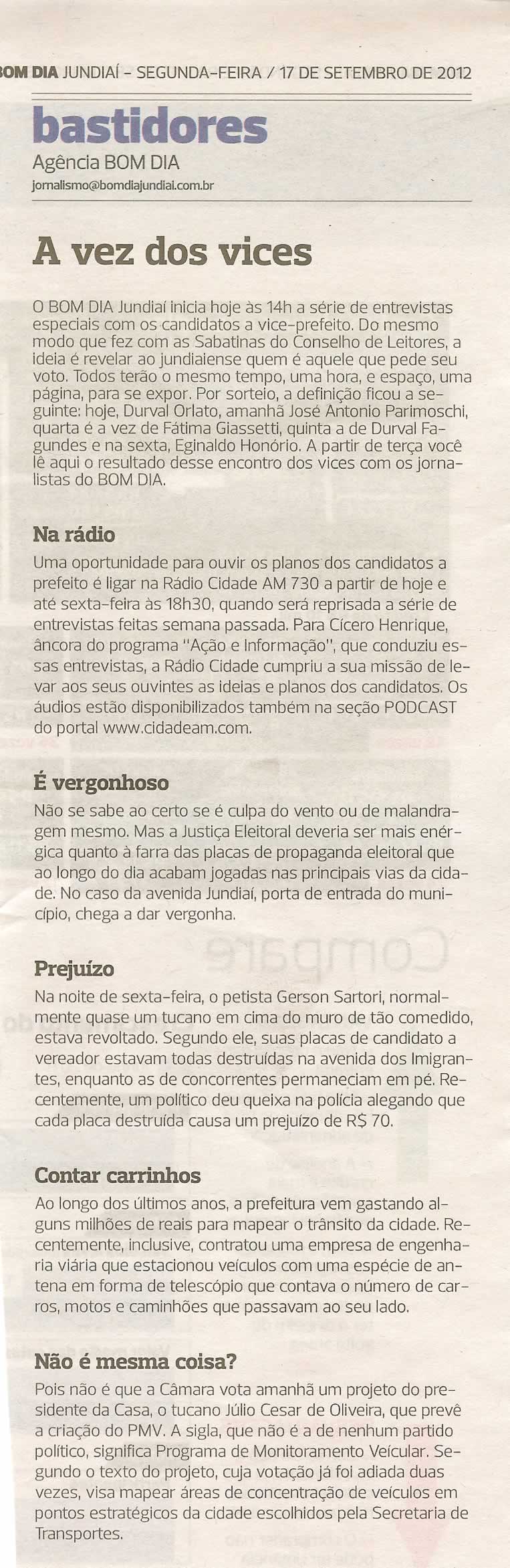 Bom Dia Jundiaí - 17/09/2012