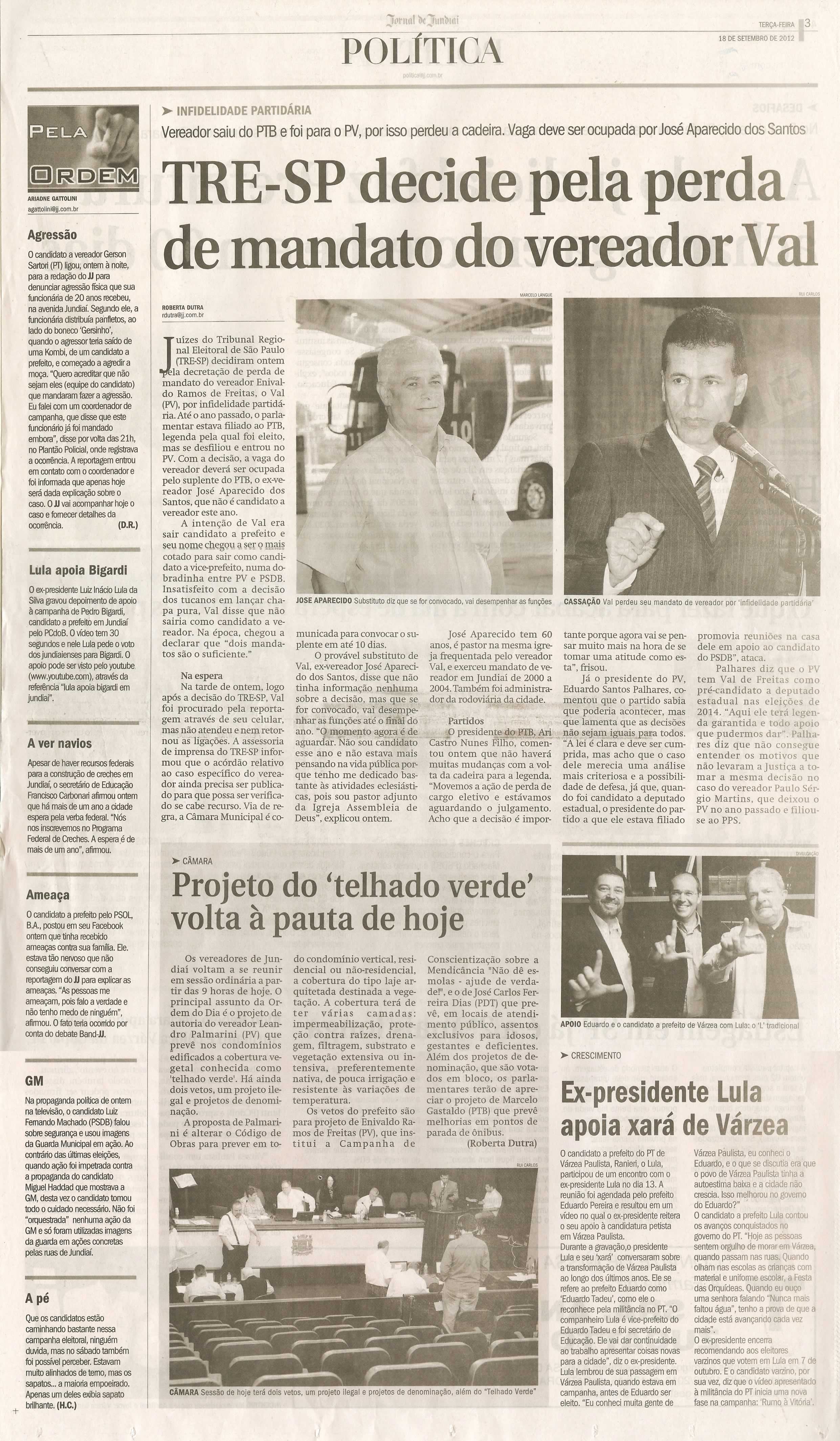 Jornal de Jundiaí - 18/09/2012