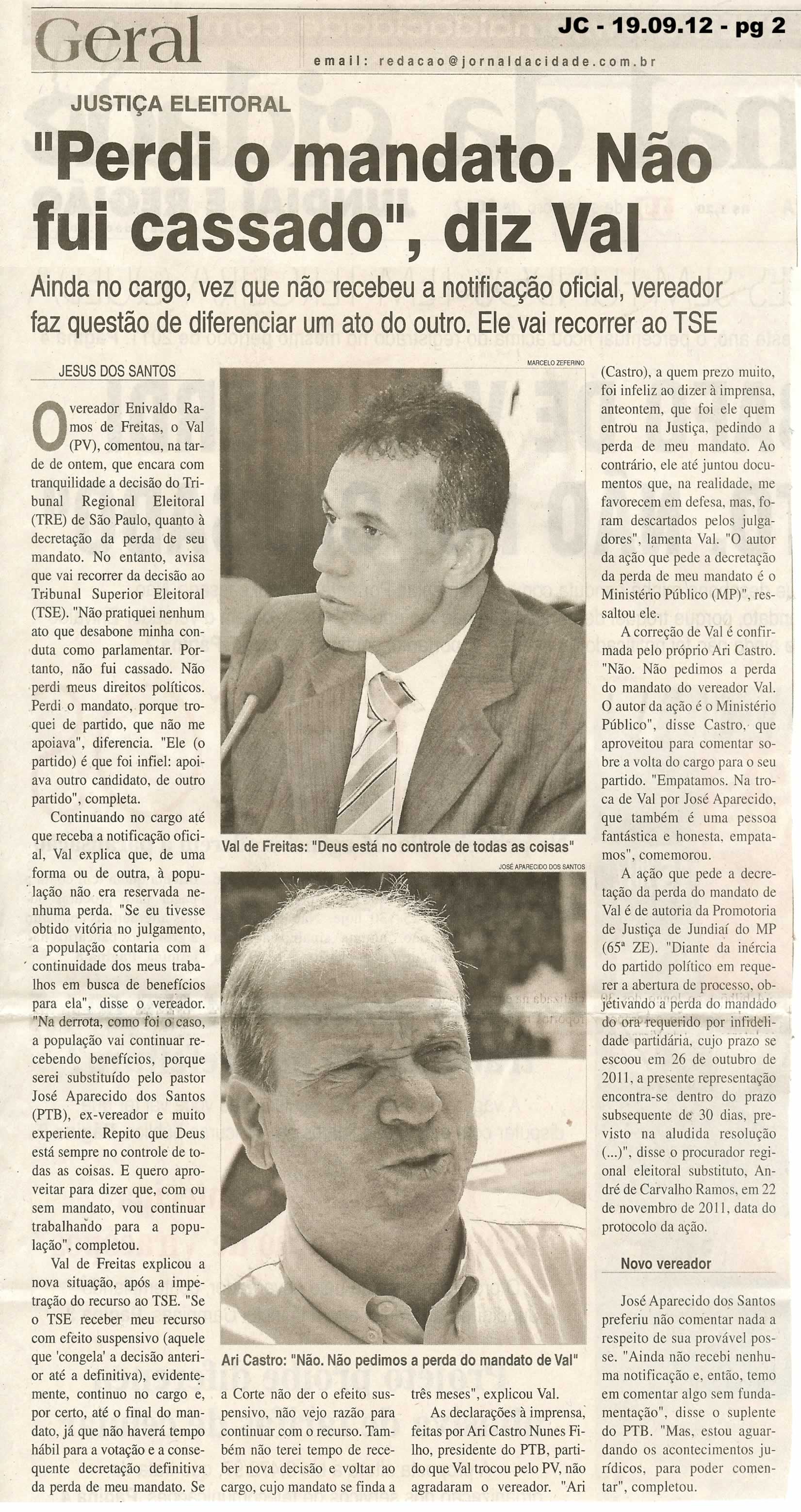 Jornal da Cidade - 19/09/2012