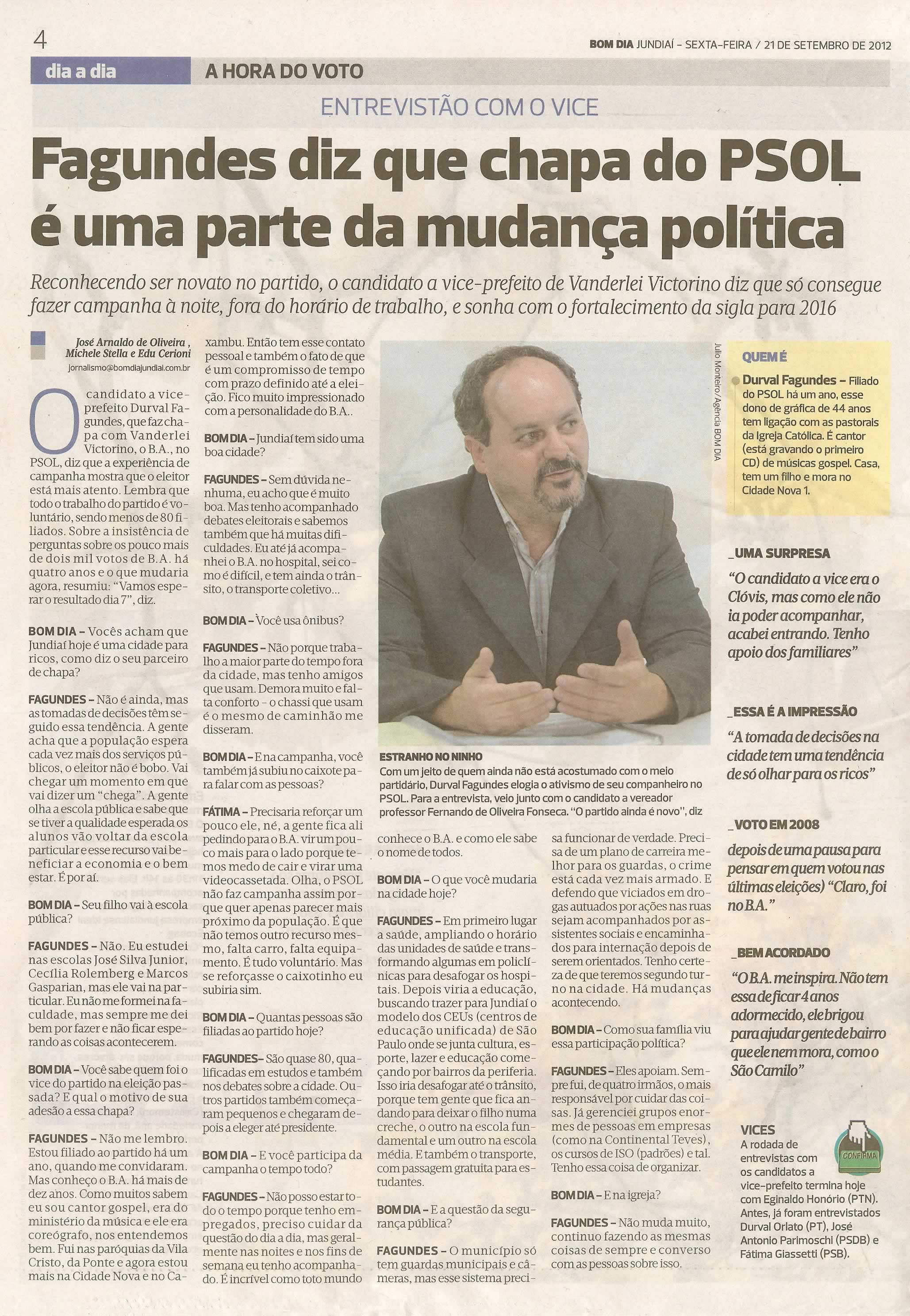 Bom Dia Jundiaí - 21/09/2012
