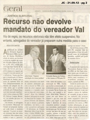 Jornal da Cidade - 21/09/2012