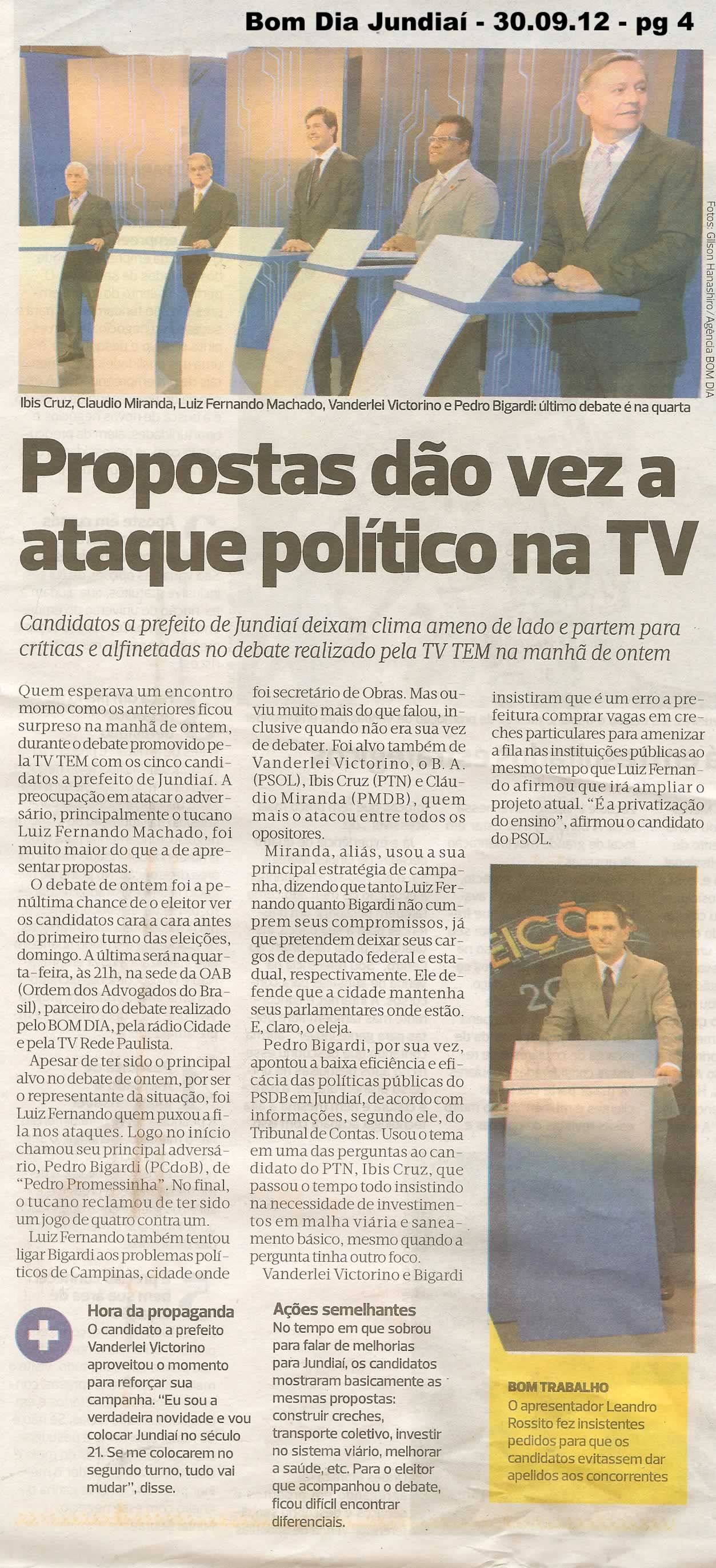 Bom Dia Jundiaí - 30/09/2012