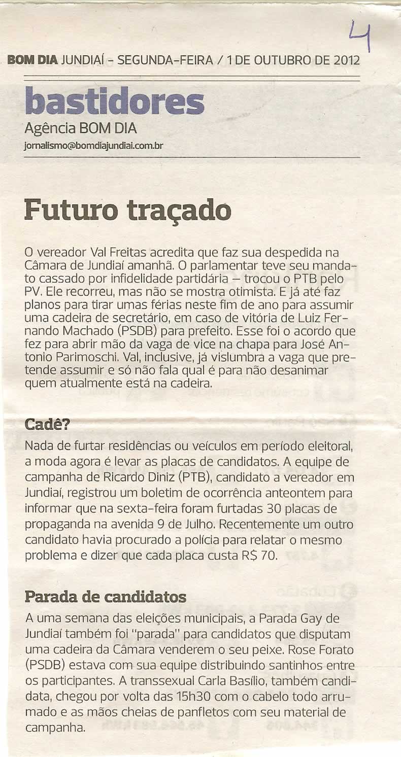 Bom Dia Jundiaí - 01/10/2012