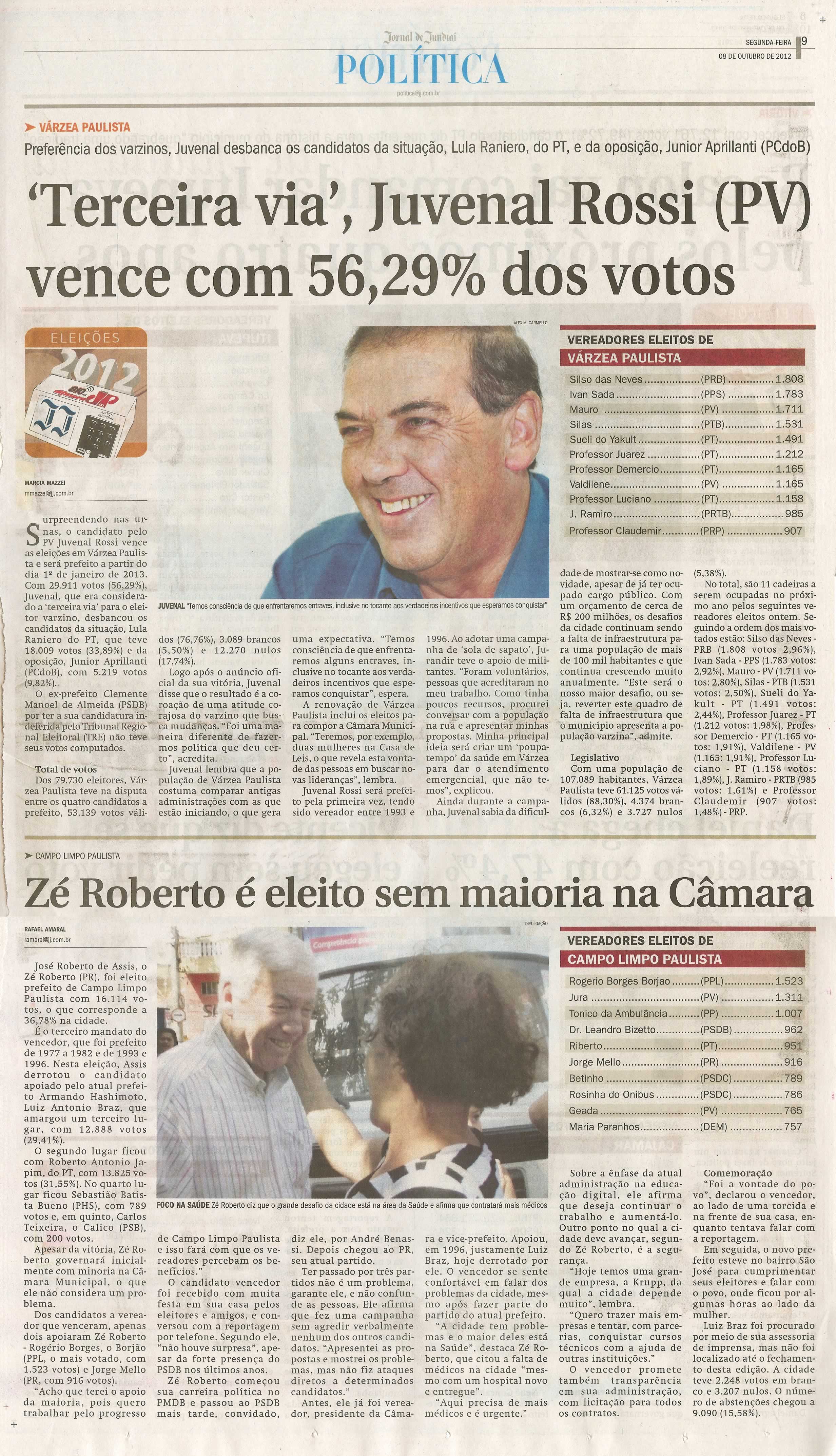 Jornal de Jundiaí - 08/10/2012