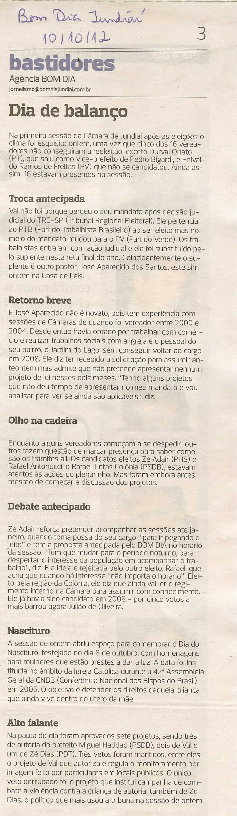 Bom Dia Jundiaí - 10/10/2012