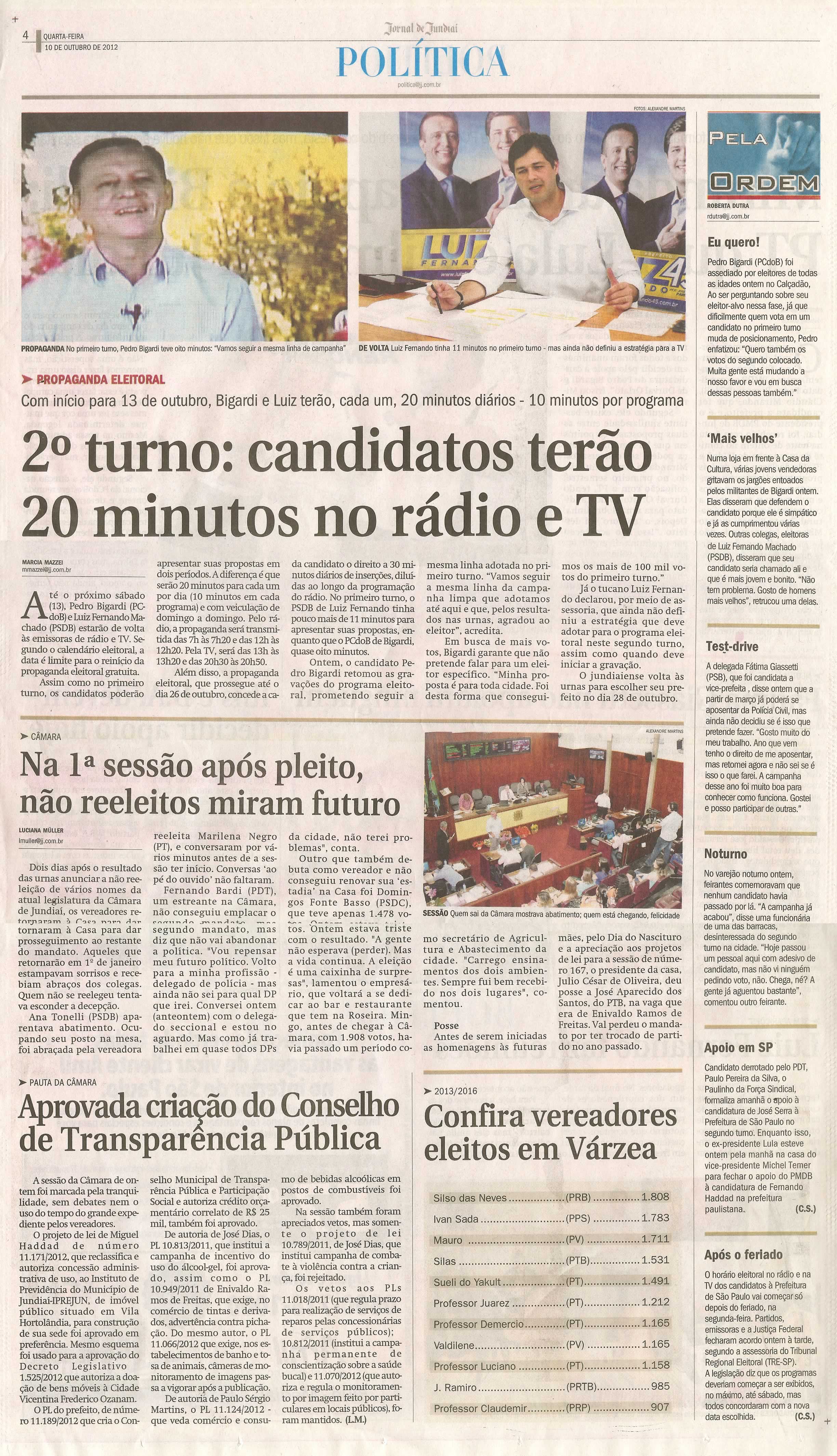 Jornal de Jundiaí - 10/10/2012