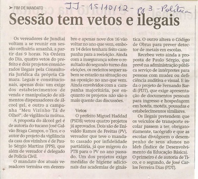 Jornal de Jundiaí - 15/10/2012