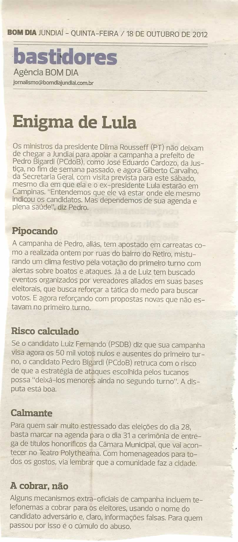 Bom Dia Jundiaí - 18/10/2012