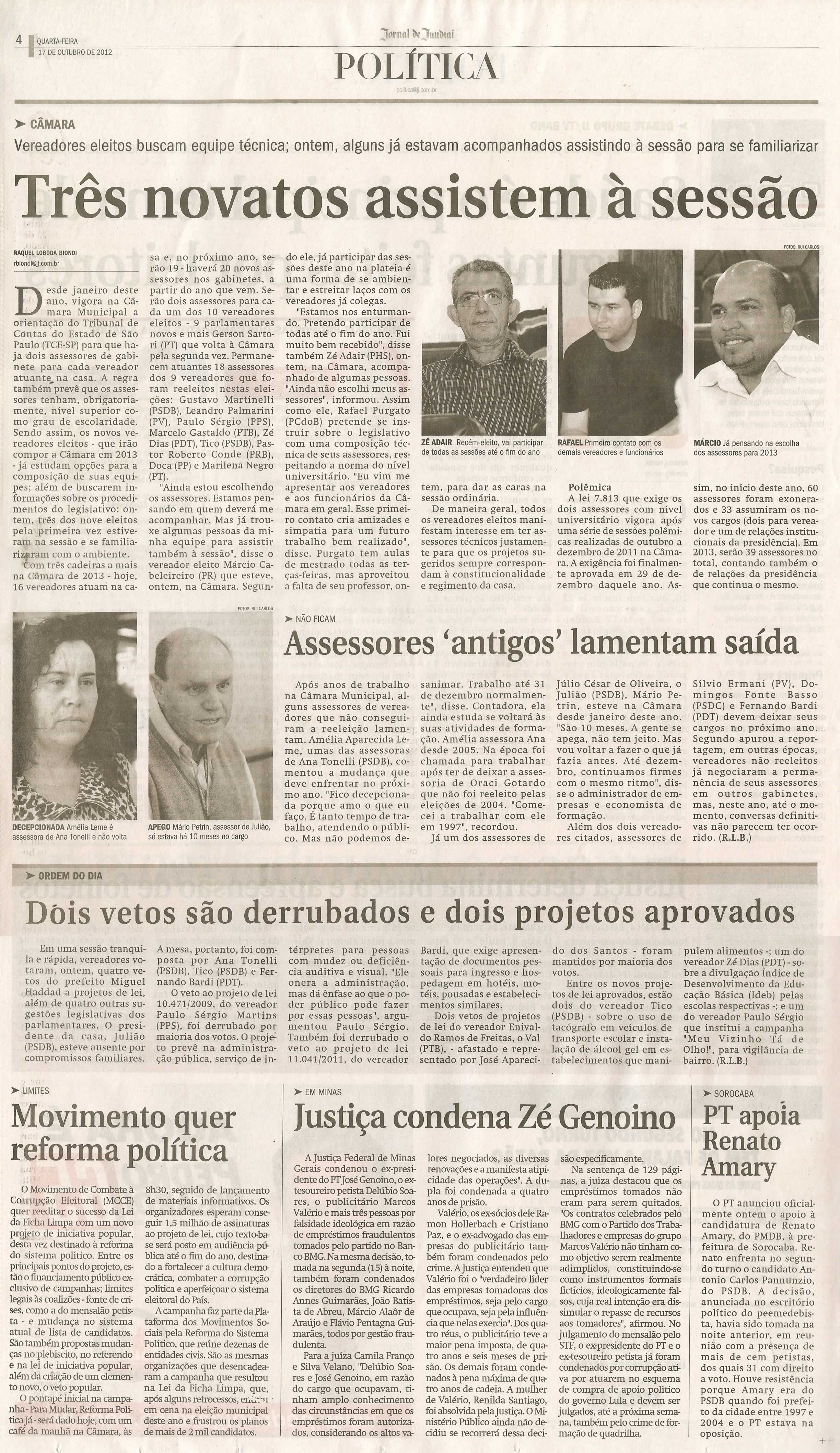 Jornal de Jundiaí - 17/10/2012