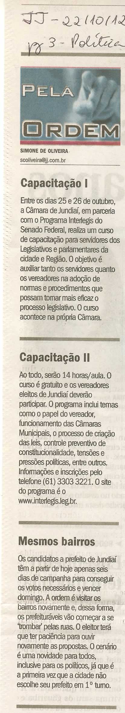 Jornal de Jundiaí - 22/10/2012