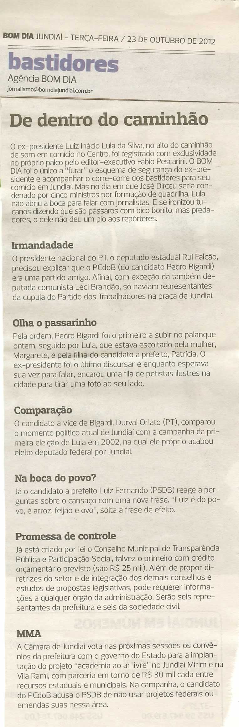 Bom Dia Jundiaí - 23/10/2012