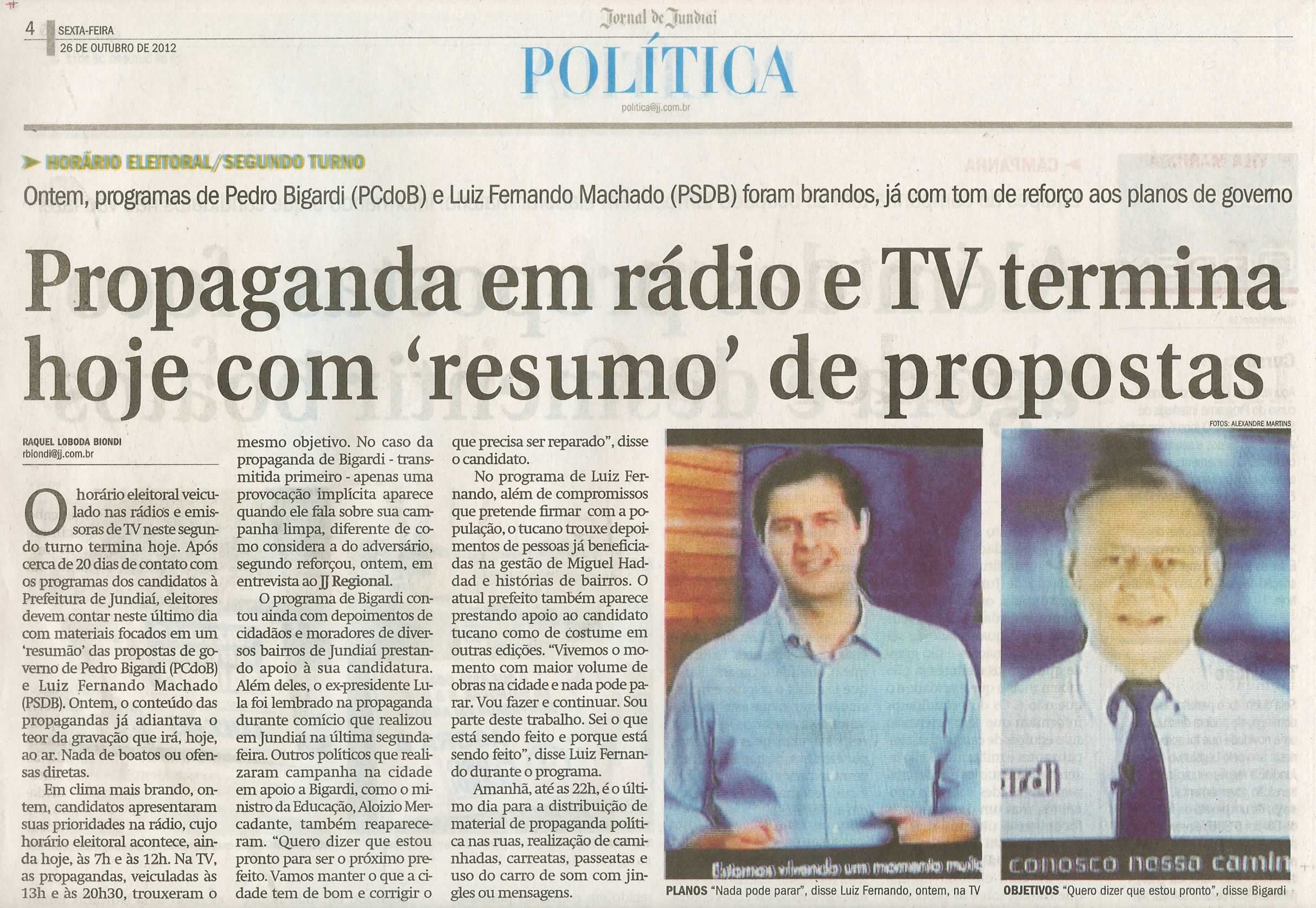 Jornal de Jundiaí - 26/10/2012