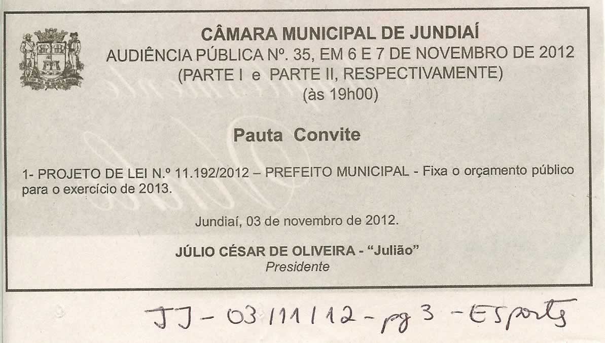 Jornal de Jundiaí - 03/11/2012