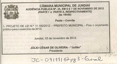Jornal da Cidade - 04/11/2012