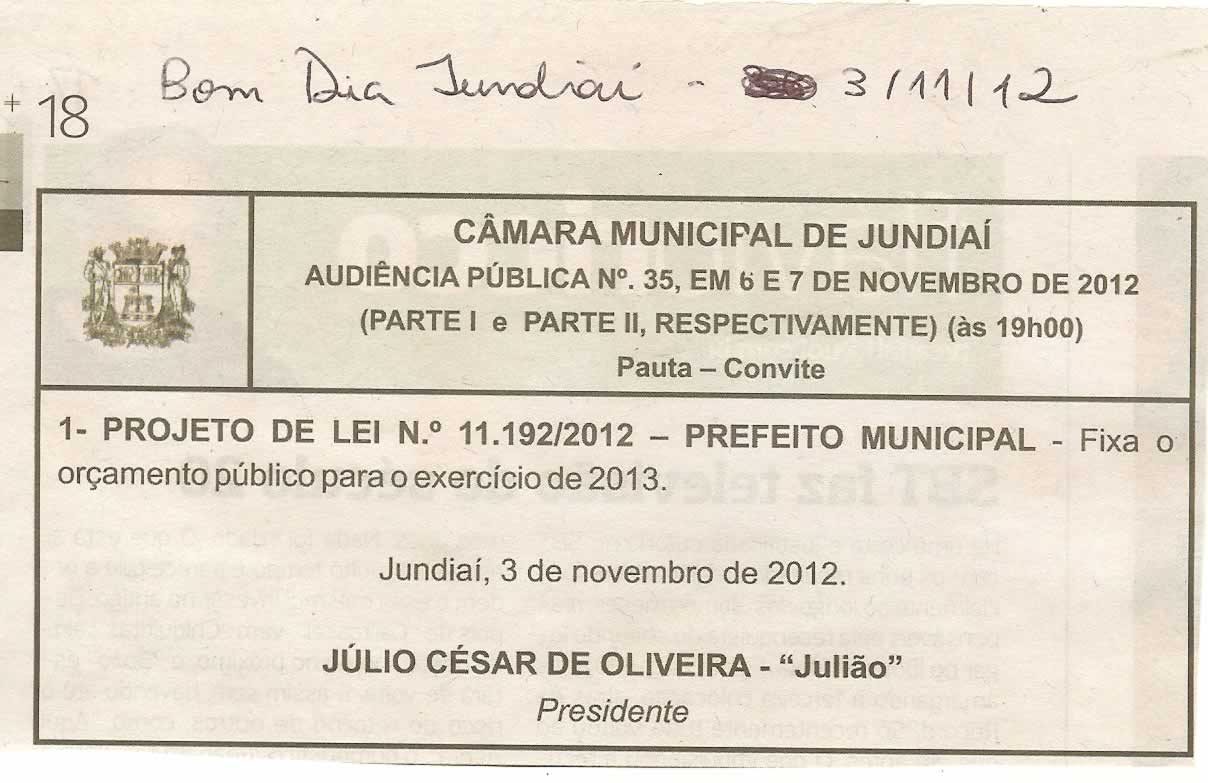 Bom Dia Jundiaí - 03/11/2012